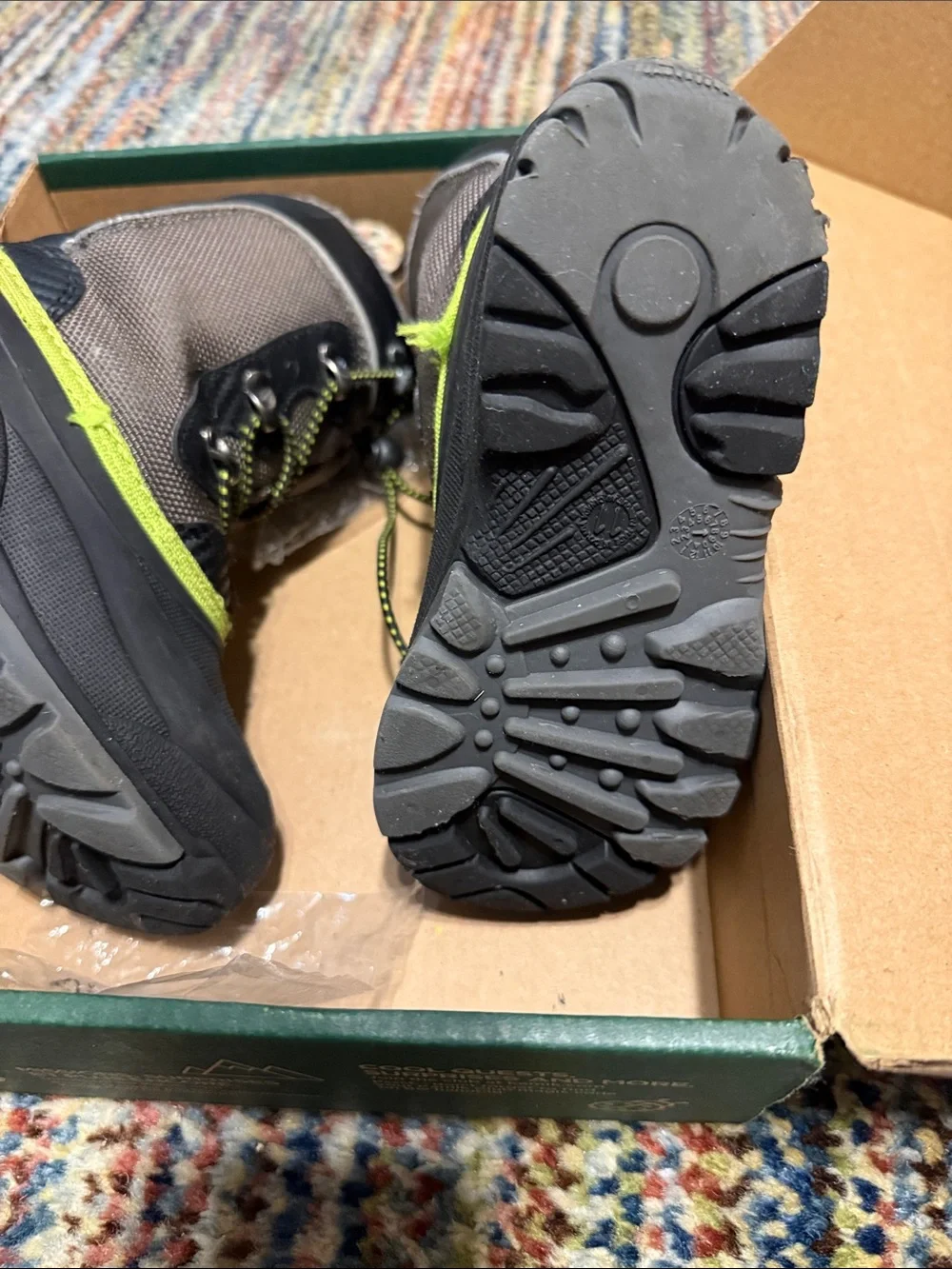 Kamik Kids Gray and Lime Winter Boots